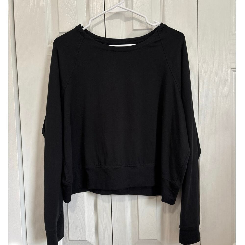 Outdoor Voices Black Soft Raglan Long Sleeve Top Size XXL